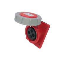 32A 4 Pin Angled Panel Mounted Socket IP67
