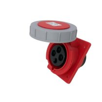 63A 4 Pin Angled Panel Mounted Socket IP67