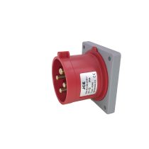 32A 4 Pin Panel Mounted Plug IP44