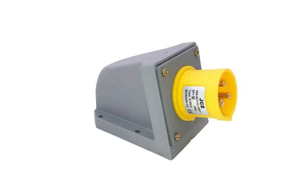 16A 3 Pin Yellow 110V Wall Mounted Plug IP44