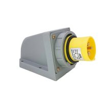 16A 3 Pin Yellow 110V Wall Mounted Plug IP67