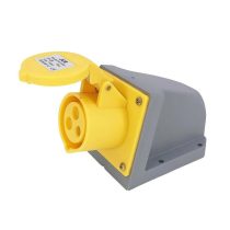 16A 3 Pin Yellow 110V Wall Mounted Socket IP44