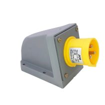 32A 3 Pin Yellow 110V Wall Mounted Plug IP44