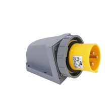 32A 3 Pin Yellow 110V Wall Mounted Plug IP67