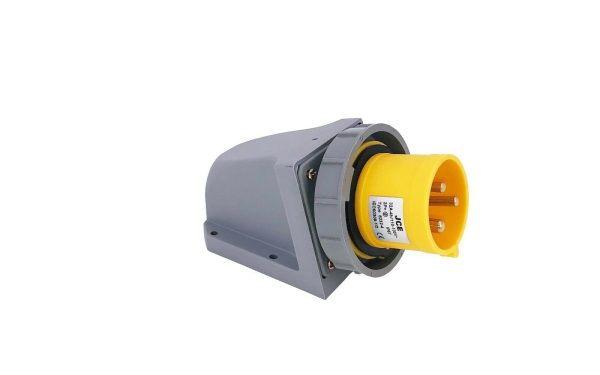 32A 3 Pin Yellow 110V Wall Mounted Plug IP67