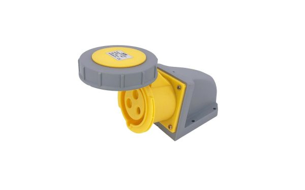 32A 3 Pin Yellow 110V Wall Mounted Socket IP67