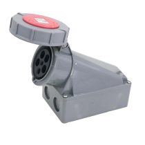 125A 5 Pin Wall Mounted Socket & Mounting Box IP67
