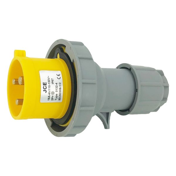 JCE 16A 3 Pin 110V Yellow Trailing Plug 240V IP67