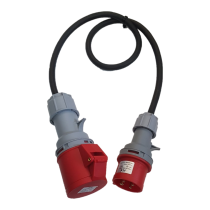 16A Plug - 32A Socket Adaptor 4 Pin H07RNF 2.5mm - 1M