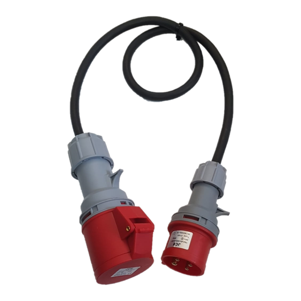 16A Plug - 32A Socket Adaptor 4 Pin H07RNF 2.5mm - 1M