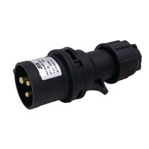 32A 3 pin black trailing plug