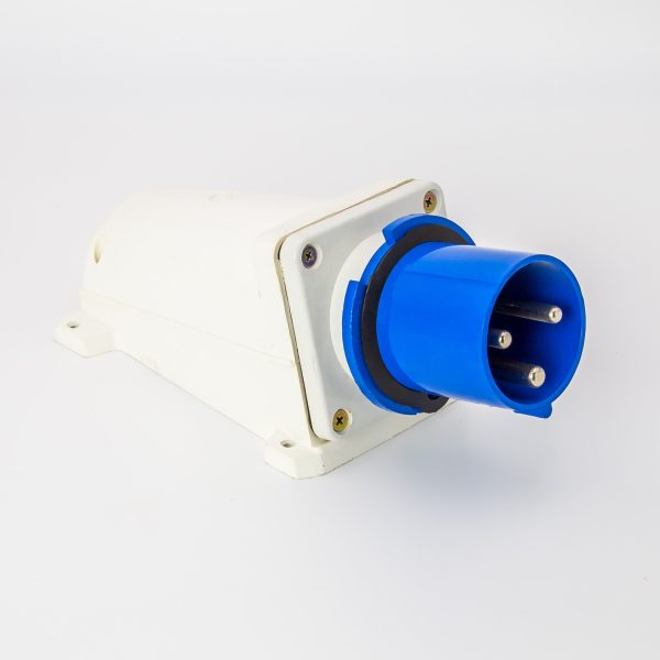 Rolec 63A 3 Pin Blue Wall Mounted Plug 240V IP44
