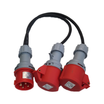 16A Plug - 2 x 16A Sockets 4Pin 1.5mm H07RNF Power Splitter - 0.5M